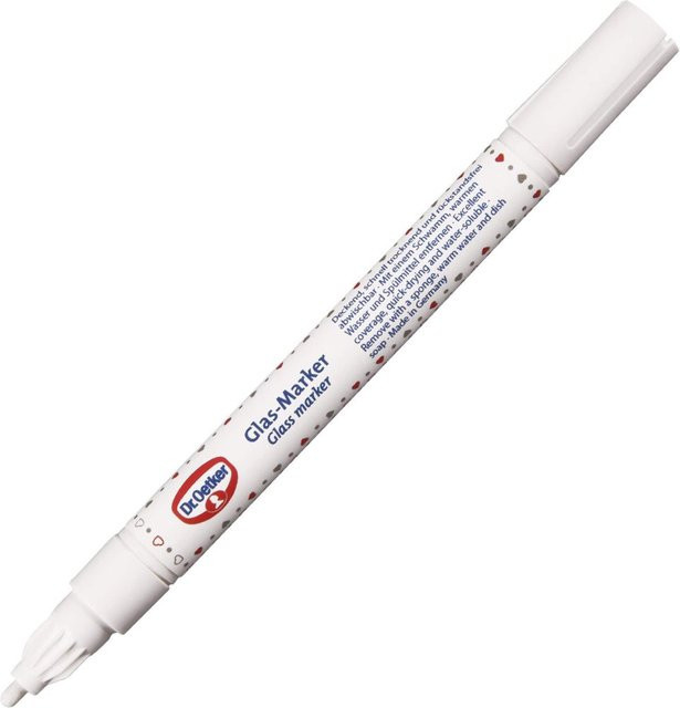 Dr. Oetker Glasmarker Liebevoll hausgemacht mit weißer Permanent-Tinte und feiner Spitze - Bild 1