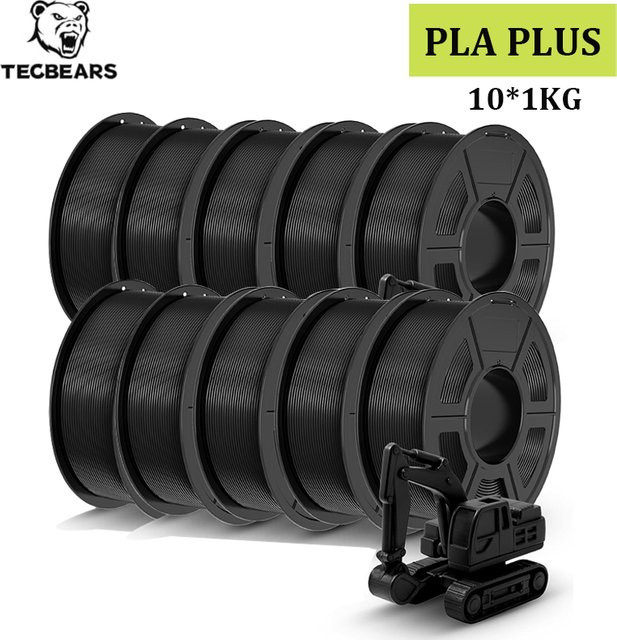 TECBEARS PLA Plus Filament Mehrfarbig 10kg 1,75mm für FDM 3D-Drucker - Bild 1