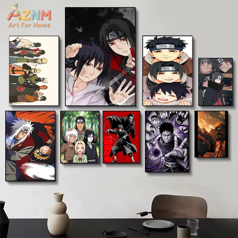 Kayou Naruto Anime Leinwandgemälde Akatsuki Itachi Sasori Jiraiya Wandkunstdruck Mehrfarbig ohne Rahmen - Bild 3
