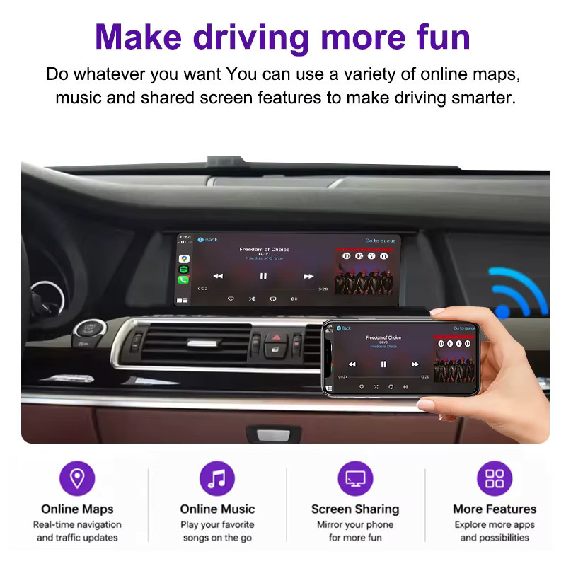 AUTOTOP Carplay Multimedia-System mit 10,25 Zoll Linux-Touchscreen für BMW 5er F07 CIC/NBT 2010-2017 inklusive Android Auto, Bluetooth und Airplay in Schwarz - Bild 5