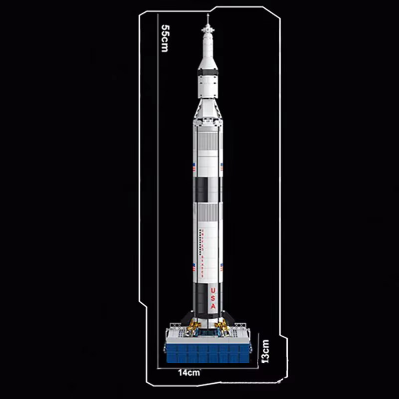 barweer Saturn V Trägerraketen, Raumfahrzeug-Modellbausatz, Weltraum, 846 Teile - Bild 3