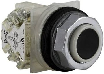 Schneider Electric 9001KR3BH13 Drucktaster Typ K, rund, schwarz, Momenttaster mit 1S+1Ö, Ø 30 mm - Bild 1