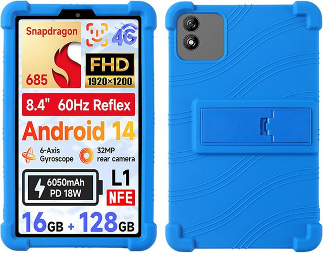 BNCF BPad Mini Silikon-Tablet-Schutzhülle mit verstellbarem Ständer in Dunkelblau - Bild 1