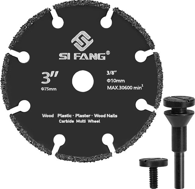 SI FANG 3-Zoll-Hartmetall-Sägescheibe für Holz, Multitool-Trennscheibe für Winkelschleifer, Schwarz, Durchmesser: 7,62 cm - Bild 1