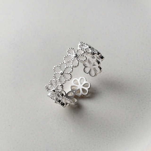GaaBou Jewellery Verlobungsring, 925 Silber, Blumen, Damen, Vintage - Bild 1