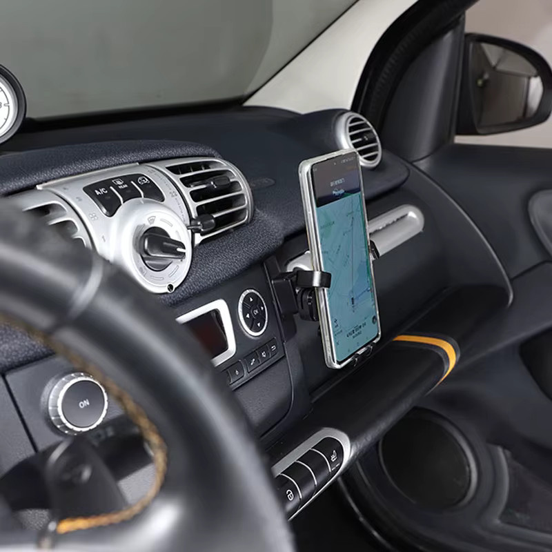 Metyoucar Handyhalterung für Mercedes Benz Smart Fortwo und Forfour (2011-2015), GPS Navigationshalterung für das Innenzubehör, Schwarz - Bild 2