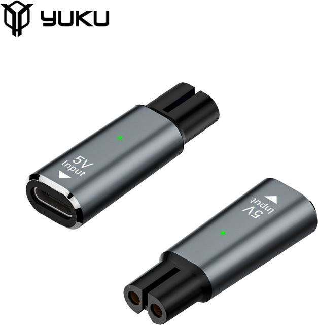 YUKU Typ-C Rasierer-Adapter Ladegerät Konverter in Schwarz kompatibel mit Philips OneBlade QP2724 QP2834 QP4530 QP1924 QP1324 - Bild 1