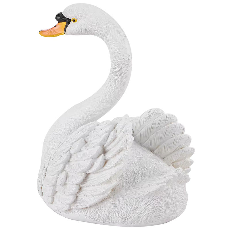 TOPINCN Schwan Figur aus Harz in Weiß als Gartendekoration und Landschaftsverzierung - Bild 3