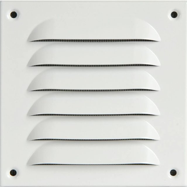 Upmann Wetterschutzgitter Eckig Aufschraubbar aus Aluminium in Weiß, B/H: 14 x 14 cm - Bild 1