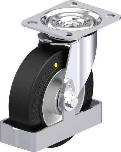 Blickle L-ALEV 125K-EL-FS Stahlblech-Lenkrolle in Schwarz-Grau mit 125 mm Rad-Durchmesser und 250 kg Tragfähigkeit - Bild 1