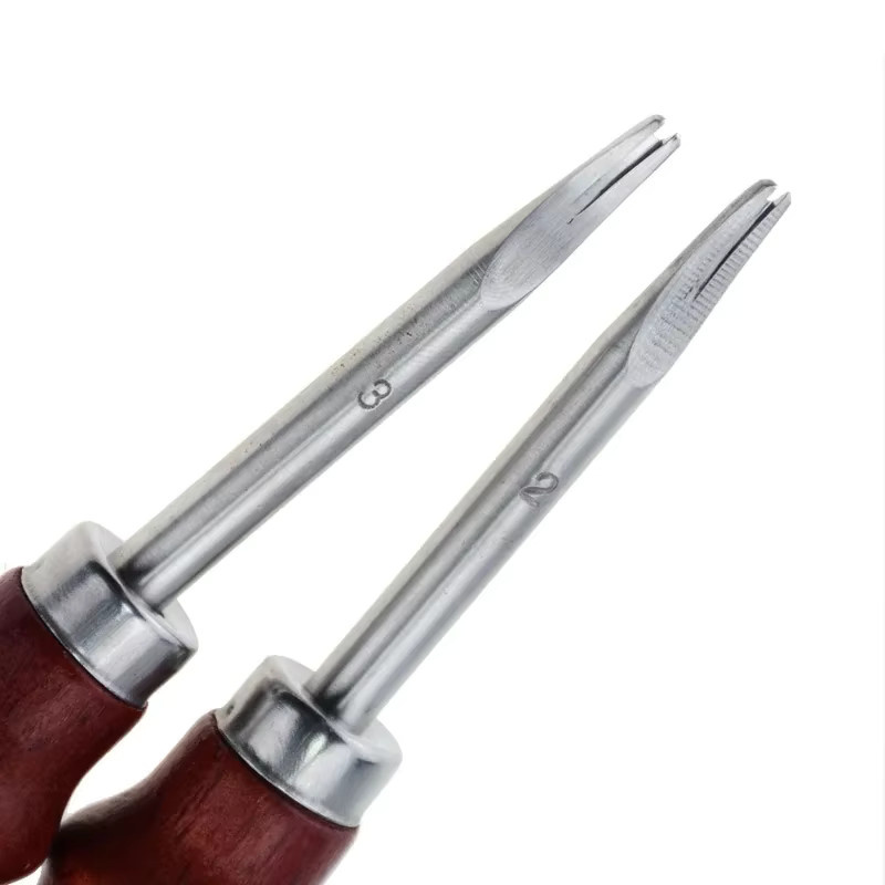 Leder Rand Beveler Skiving Messer mit Holzgriff in Braun für DIY Handwerk Werkzeuge - Bild 3