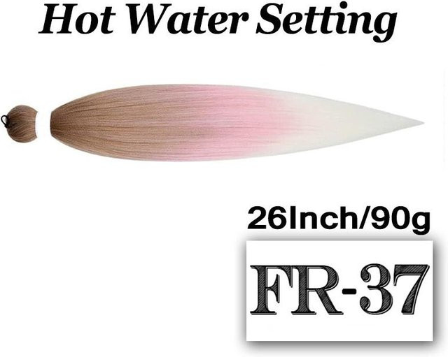 Mengqiu Haarverlängerungen Synthetik, Jumbo-Zöpfe, Lila Rosa Pfirsich Rot, 66 cm - Bild 1