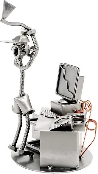 Schraubenmännchen Computercrash Figur aus Metall von Hinz & Kunst in Silber - Bild 1