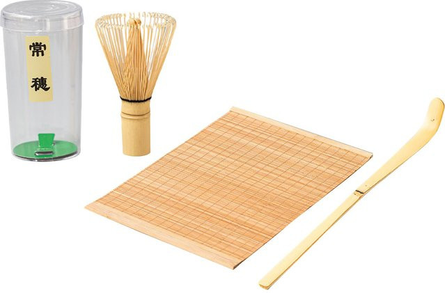 CosyHome Bambus Matcha Tee Set mit Rührbesen, Schaufel und Untersetzer in Beige - Bild 1