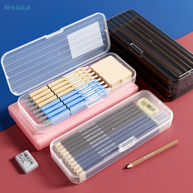 Transparentes Federmäppchen aus Kunststoff als multifunktionale Schreibwarenbox für Studenten und Erwachsene - Bild 1