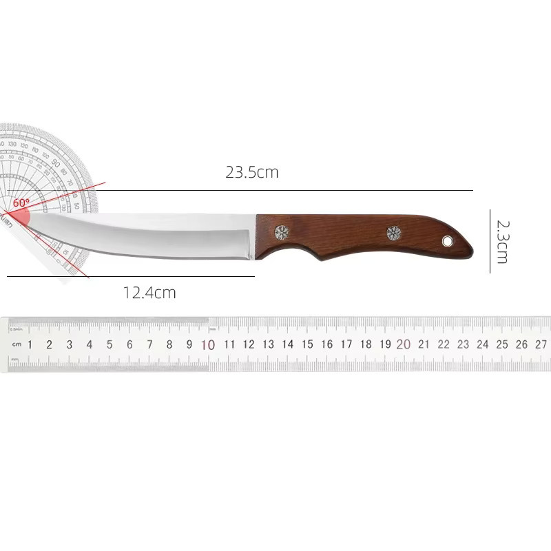 PLYS Küchenmesser Cleaver mit Holzgriff in Braun für Fleisch, Obst und Grillen - Bild 5