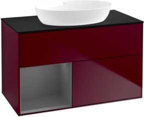 V&B Waschtischunterschrank Finion 100 in Anthrazit lackiert, B/T/H: 100 x 50,1 x 50,1 cm - Bild 1