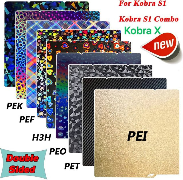 Anycubic PEI-Bauplatte aus Federstahl für Anycubic Kobra X und Kobra S1 Combo S1C, glatte Oberfläche, Gold - Bild 1