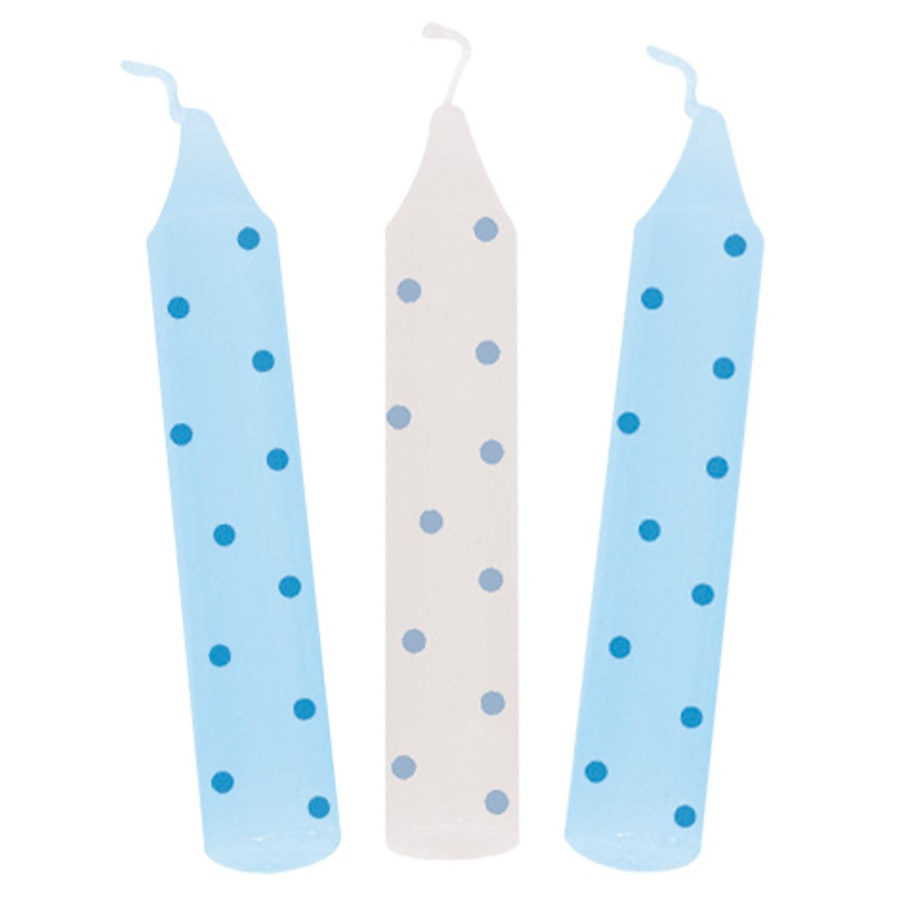 Goki Geburtstagskerzen mit Punktmuster in Blau, 10er Pack - Bild 1