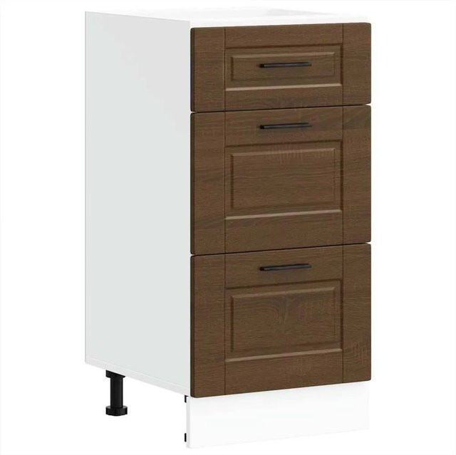 vidaXL Küchenunterschrank Porto in Braun Eichen-Optik mit Scharniertüren, B/T/H: 40 x 46 x 81,5 cm - Bild 1