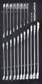 Kraftwerk Ringmaulschlüssel Set 19-teilig aus Chrome Vanadium in Silber mit 20x40 Einlage - Bild 1