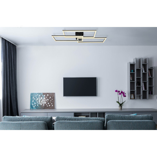 GLOBO Deckenleuchte Finn LED in Schwarz mit Fernbedienung und Leuchtmittel B/H/L: 90 x 8,7 x 40 cm - Bild 2