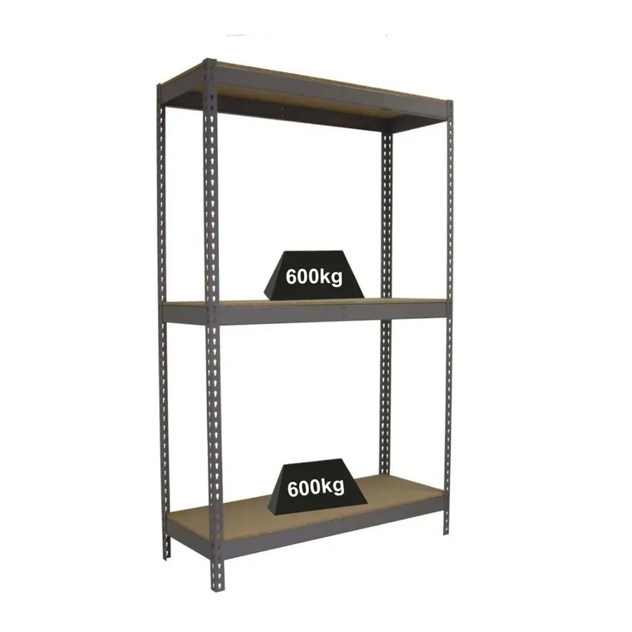 PROREGAL Schwerlastregal Wood Beast Grey H x B x T: 200 x 180 x 90 cm, 3 Ebenen, Fachlast 600 kg - Bild 2