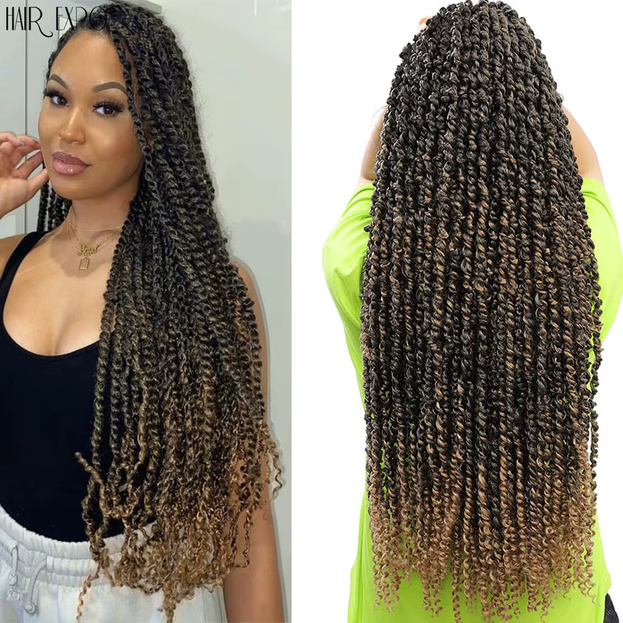 Passion Twist Häkelhaar, synthetische Flechthaar Verlängerungen, Ombre, Wasserwelle - Bild 2