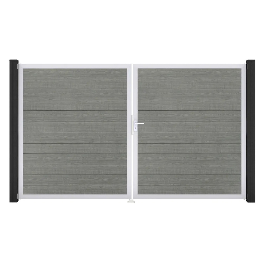 GroJa Doppelflügeliges Tor Basicline Schmal Grey Ash Cut EV1, Breite: 306 cm, Höhe: 180 cm, DIN Rechts - Bild 2