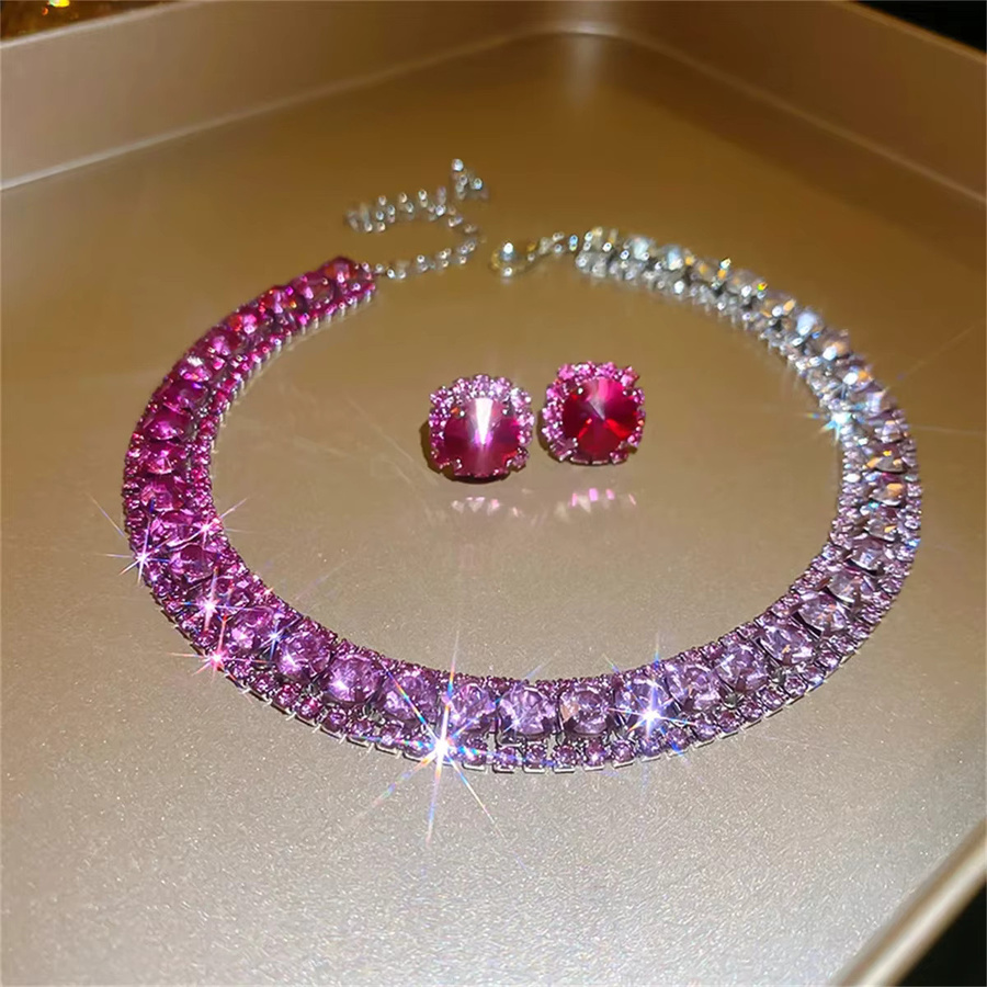 FYUAN Schmuck-Set, Halskette, Ohrringe, Kristall, Bunt, Damen - Bild 1