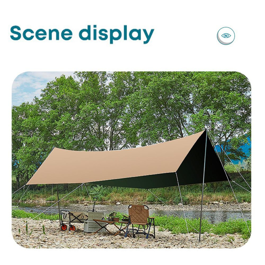 Wasserdichte Outdoor-Gartenüberdachung in Schmetterlingsform aus Oxford-Stoff mit UV-Schutz in Beige - Bild 3