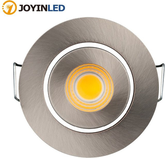 JOYINLED COB-LED-Einbauleuchte im 10er Pack, verstellbare Mini-Downlight für Schränke, satiniertes Nickel, 3 W - Bild 1