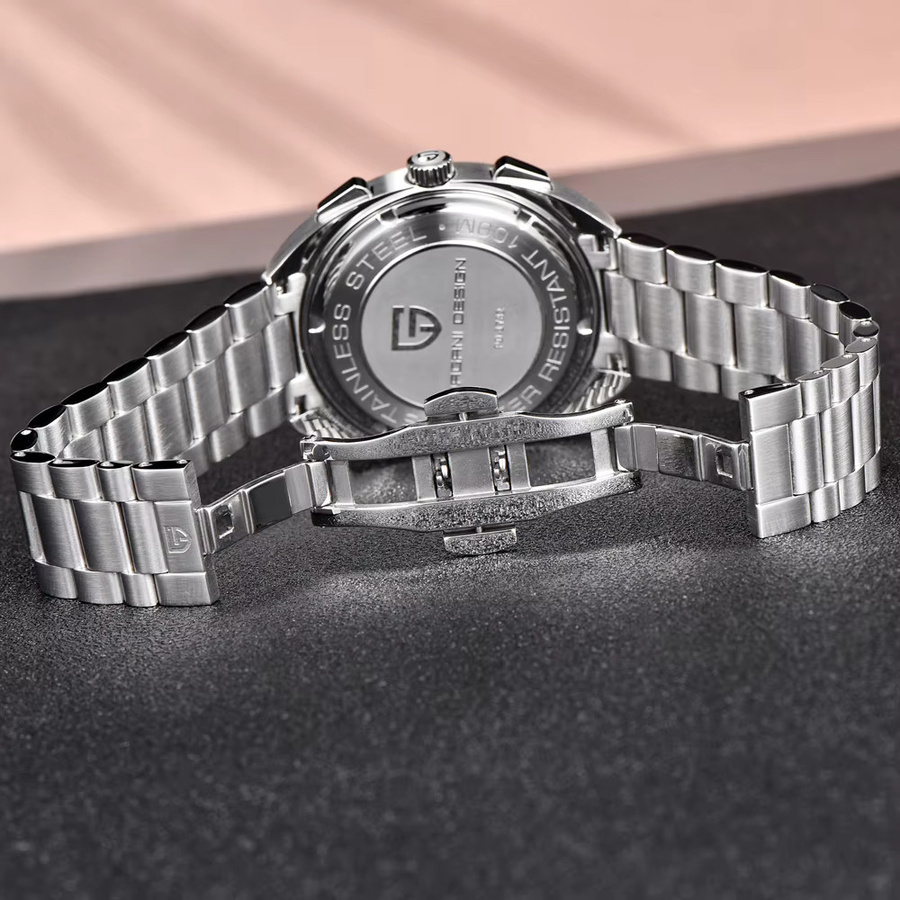 PAGANI DESIGN Chronograph, Herrenuhr, Quarz, Blau, Edelstahl, Silber - Bild 6