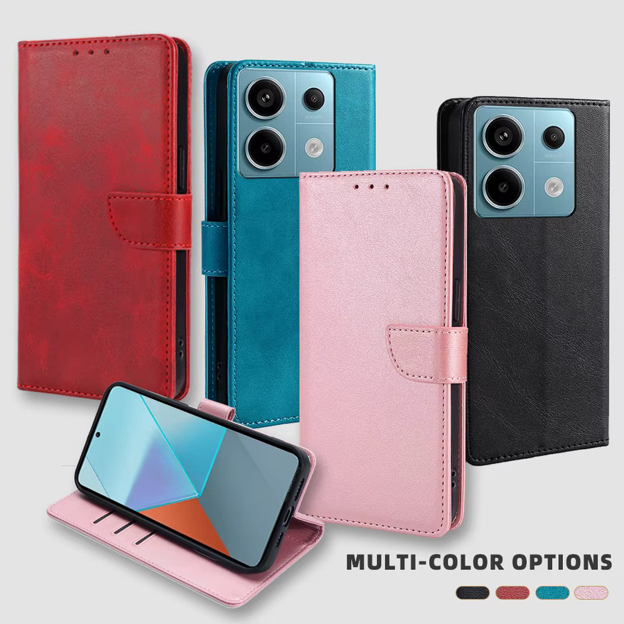 Xiaomi Poco X6 Pro Wallet Case aus Leder mit Magnetschnalle und Kartenfächern in Schwarz für 5G NFC Modelle - Bild 6