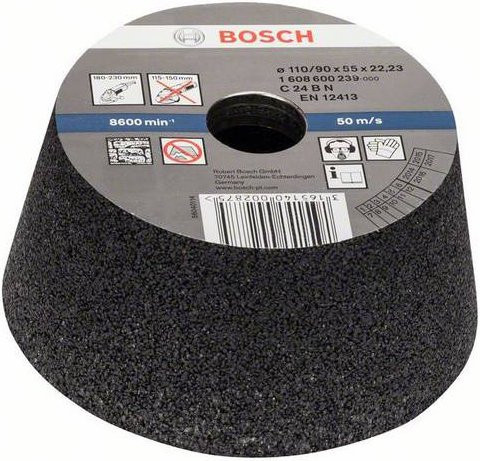 Bosch Schleiftopf konisch für Stein und Beton mit Durchmessern von 110 mm, 90 mm und 55 mm - Bild 1