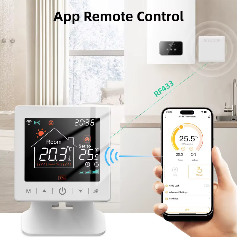 EZAIOT Tuya RF Wireless Smart Home WiFi Kessel Thermostat Empfänger in Weiß - Bild 2