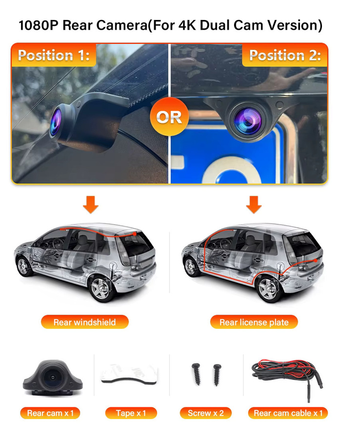 CARBAOHUI 4K Dash Cam für Cupra Formentor 2021-2025 mit WIFI, Vorne und Hinten, Schwarz - Bild 5