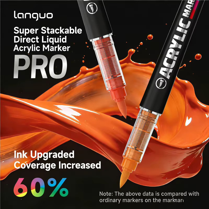 Languo Acryl-Marker-Set mit 48 Farben in Multicolour für DIY Graffiti und Kunstwerke mit Bullet-Spitze - Bild 5