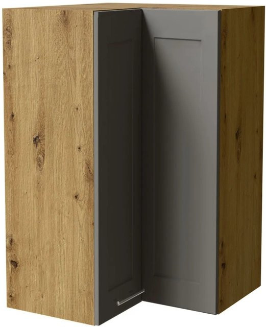Feldmann-Wohnen Eckhängeschrank Oslo W14 in Eiche Artisan und Dust Grey Matt mit Soft-Close-Türen, B/T/H: 60 x 60 x 96 cm - Bild 1