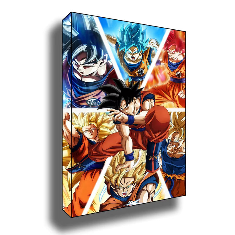Bandai Dragon Ball Anime Leinwandgemälde mit Super Saiyajin Goku Vegeta Gohan und Trunks als mehrfarbiges Porträt für die Wandmontage - Bild 4