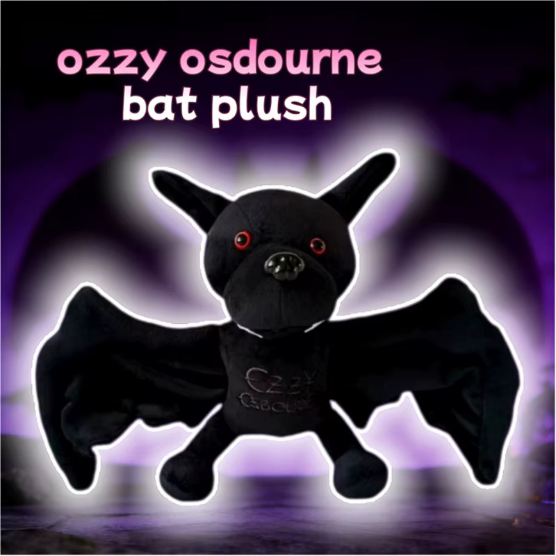 MIAOOWA Ozzy Osbourne Fledermaus-Plüsch, Schwarz - Bild 3