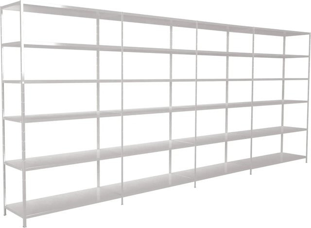 Schulte Steck-Grund-/Anbauregale aus Metall in Weiß, B/H/T: 380 x 230 x 50 cm - Bild 1
