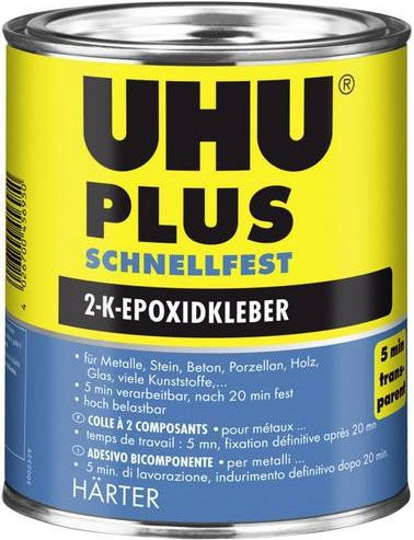 UHU Plus Schnellfest Zwei-Komponentenkleber Epoxidharz transparent 855g - Bild 1