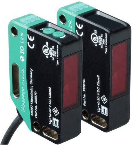 Pepperl+Fuchs Laser-Einweg-Lichtschranke OBE40M-R201-S2EP-IO-0,3M-V31-L 301131 in Rot und Schwarz - Bild 1