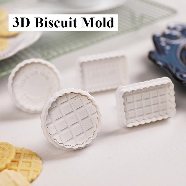 Multifunktionales Waffel-Cookie-Set zum Backen und Schneiden in Weiß - Bild 1