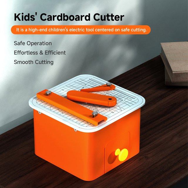 Elektrischer Kartonschneider in Orange für Bastelarbeiten und Kunstaktivitäten zu Hause oder im Klassenzimmer, B/T/H: 20,0 x 20,0 x 13,5 cm - Bild 1