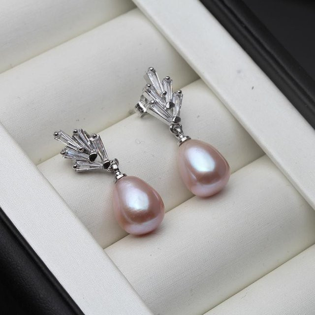 Wucifang Jewelry Ohrhänger, 925 Silber, Süßwasserperlen, Damen, grau - Bild 1