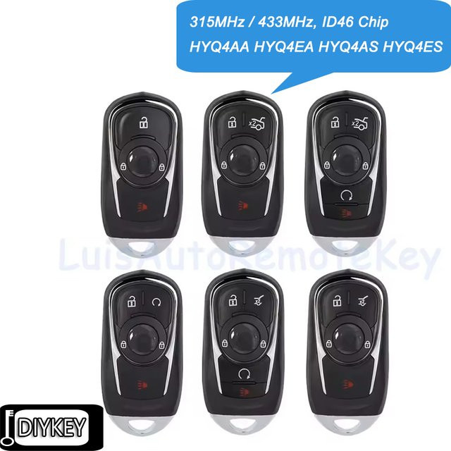 DIYKEY Intelligenter Fernschlüsselanhänger für Buick Encore Regal Envision Enclave Lacrosse Sportback TourX ab 2017 in Schwarz - Bild 1