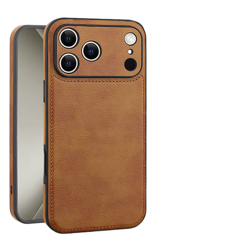 SZMUGUA Vintage PU-Leder Handyhülle für iPhone, Stoßfeste Business-Rückabdeckung in Braun - Bild 6