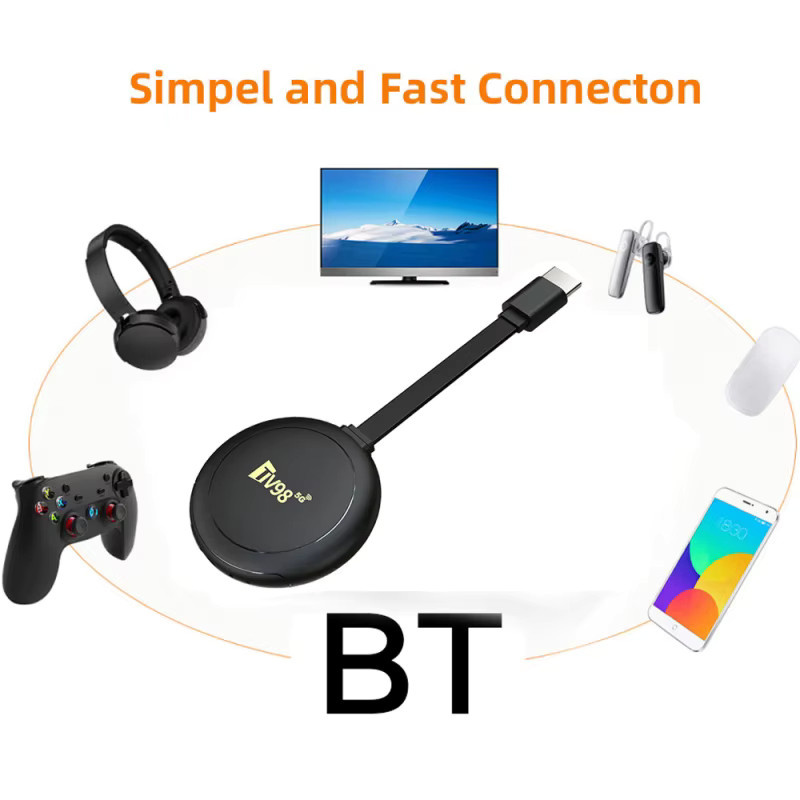 CLIBABIQBOX TV98 ATV X8 TV-Stick mit Android 14, Allwinner H313 Quad-Core, 4K UHD, Dual-WLAN 2.4/5G, Bluetooth 5.0 und Sprachfernbedienung in Schwarz - Bild 3